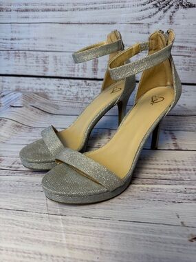 Windsor Silver Sparkle Ankle-Strap Heels
